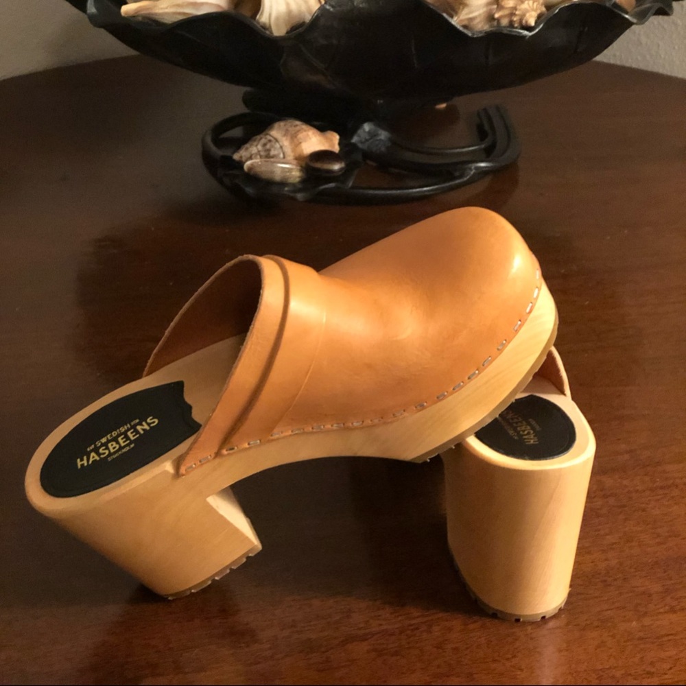 Swedish Hasbeen leather clogs - never worn.